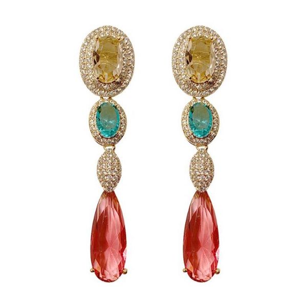 

women's long red drop earrings drop shaped vintage earrings, Golden;silver