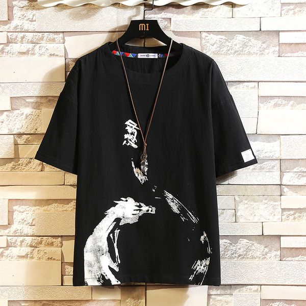 

2021 new men's short-sleeve t shirt will see black tshirt superior hip hop punk rock t-shirts fashion clothes size m-4xl 5xl the neck v, White;black