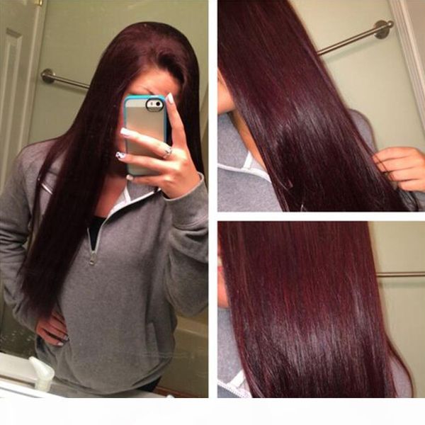 

99j red lace closure with bundles 7a mink malaysian straight with closure 4 bundles brazilian virgin hair with closure deals, Black;brown