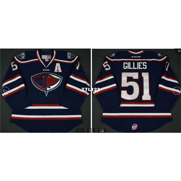 

mens #51 south carolina stingrays gillies echl hockey jersey or custom any name or number retro jersey, Black