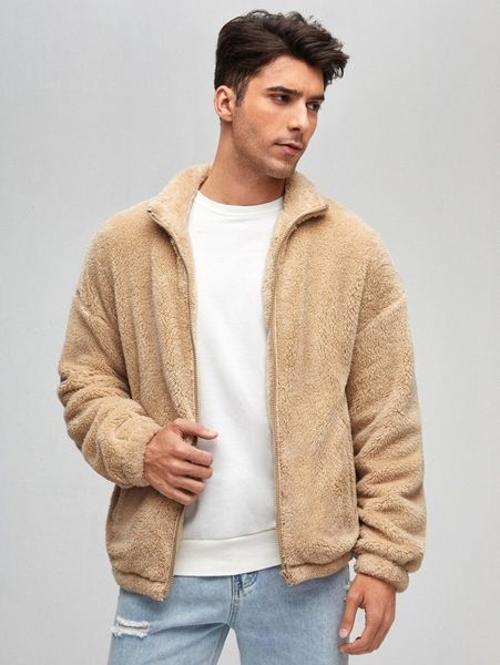 

men drop shoulder flannel jacket t0ag#, Black;brown