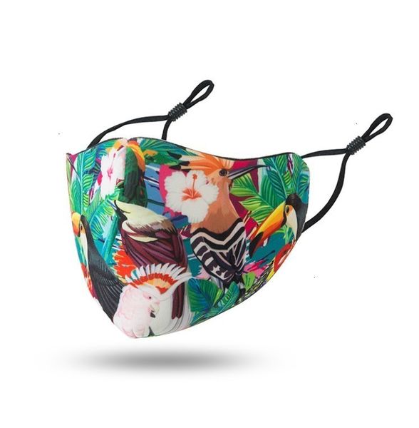

cloth floral washable pattern starry sky cotton reusable face cover anti dust warm windproof print mask adjustable earloop unisex