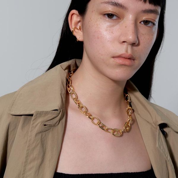 

fashionable spliced pig nose chain necklace female necklace cold wind neck chain, Golden;silver