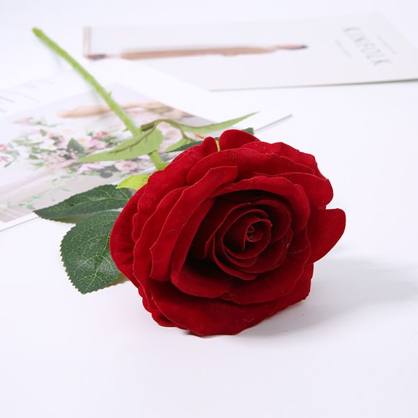 Einzelne künstliche Rosenblume, Hochzeit, Brautstrauß, Valentinstag, DIY-Geschenk, Rosenfamilie, Dekoration, Blumenpflanze