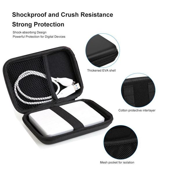 

earphone case hard headphone bag for airpods earpods ear pad wireless bluetooth earphone power bank usb cable charger ca qylugh