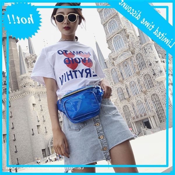 

2020 new korean trend laser chest harajuku bright face waist messenger leisure sports bag