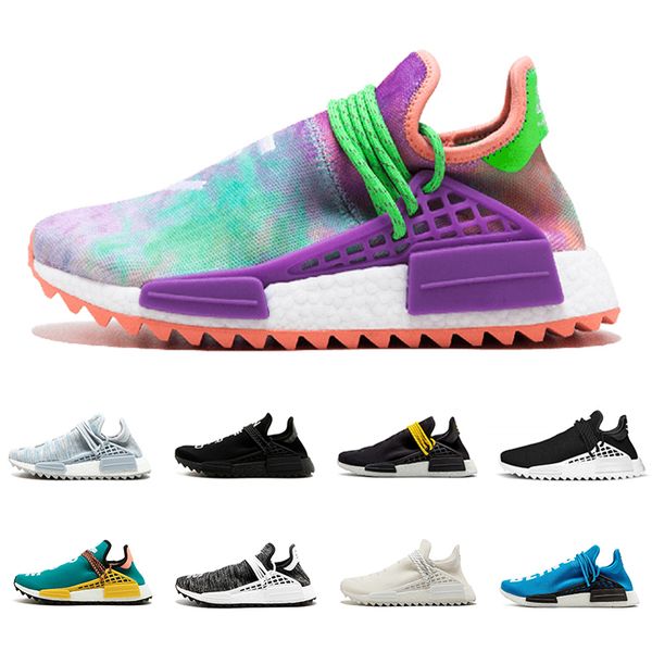 

human race men women sports sneaker equality cream white core black nerd holi canvas shoes pharrell x hu trail mens trainer shoe