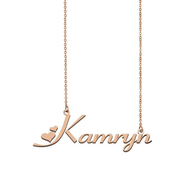 

kamryn name necklaces pendant custom personalized for women girls children friends mothers gifts 18k gold plated stainless steel, Silver