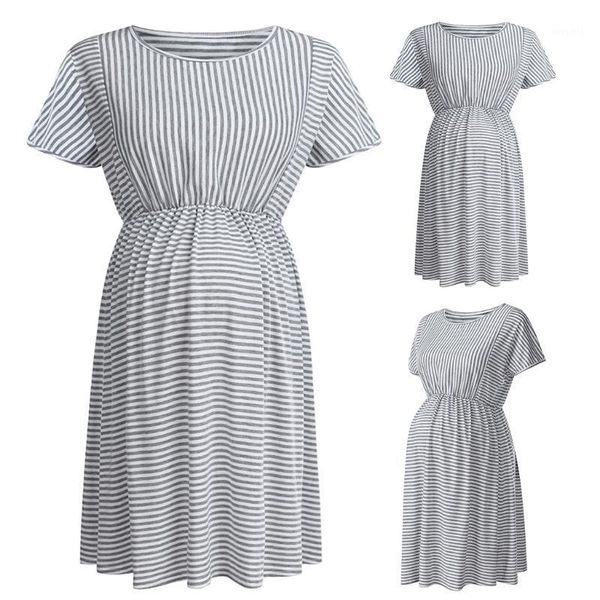 

maternity dresses women pregnant stripe tunic breastfeeding summer dress abiti premaman maternidad ropa vestido gravida1, White