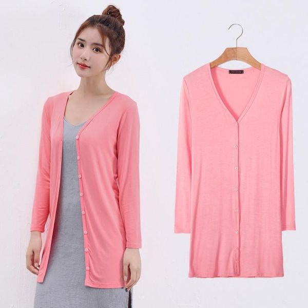 

women's jackets sanishroly women long cardigan coat spring casual loose thin modal knitted cardigans female sleeve outwear plus size se, Black;brown