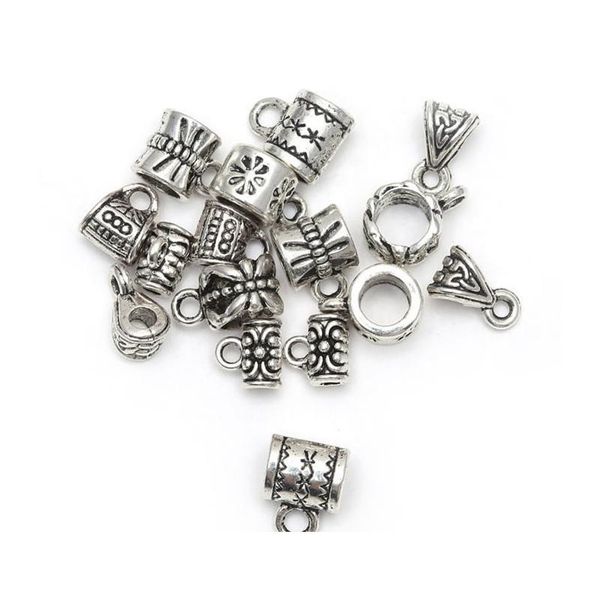 

50 pcs /bag tibetan silver beads big hole cup beads for bracelet diy festival christmas charms jewelr qylfmt