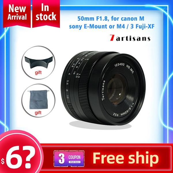

7 artisans 50mm f1.8 large aperture manual fixed focus micro-single camera lens for canon m sony e-mount or m4 / 3 fuji-xf camer1
