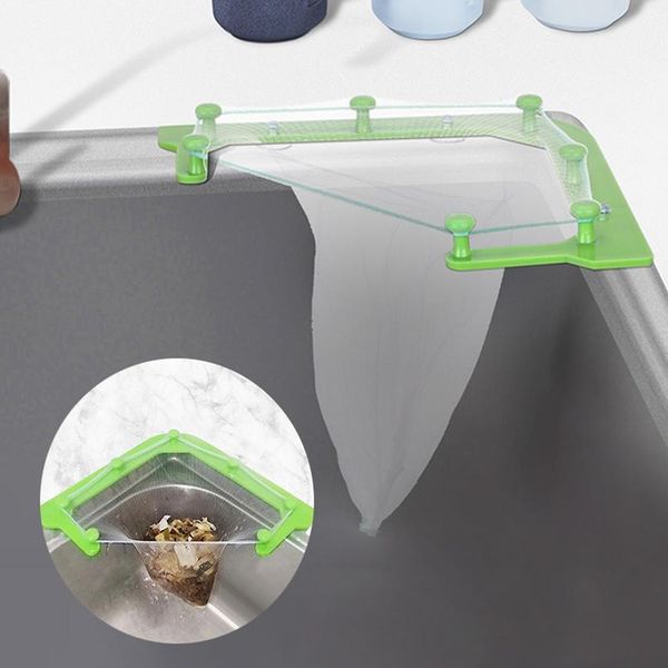 

wear-resistantdrainage rack triangle hanging net kitchen sink drain basket filter net strainer organizer stor jllmax