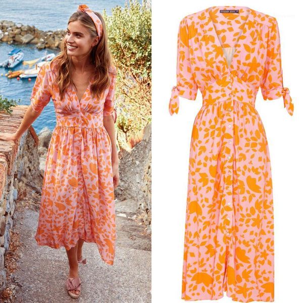 

spring fashion women's floral short sleeve long maxi full summer beach sun dress new bohemian casual dresses1, White;black