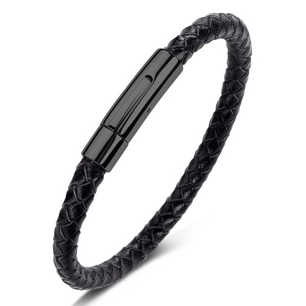 

classic genuine leather fashion women bracelet handmade braided female bracelet stainless steel magnet buckle bangle men gift, Golden;silver
