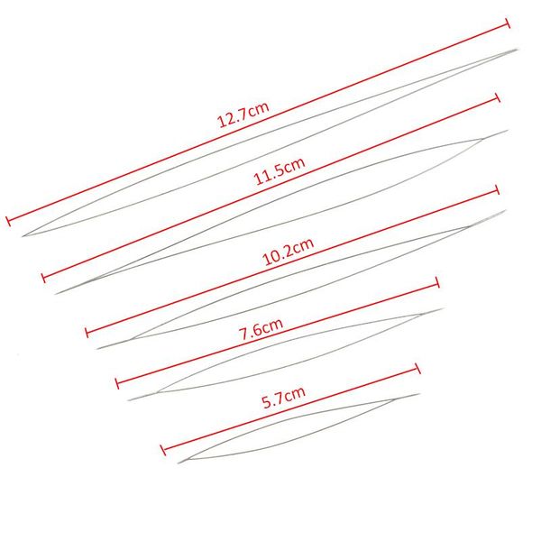 

5pcs/lot spring steel beading needles 5 sizes easy jewelry making tools big eye curved beading pins for beads and pearls wmtbff