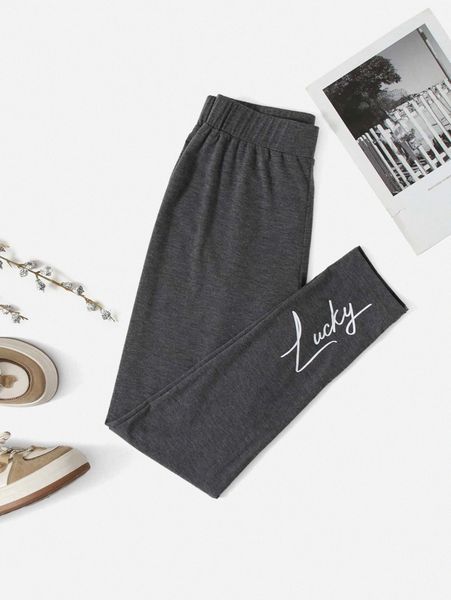 

letter graphic leggings y4we#, Black