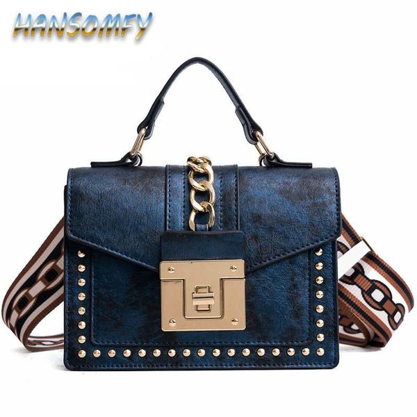 

women's fashion pu leather girl rivets star mini bag wide shoulder strap bag messenger small square package cc-24
