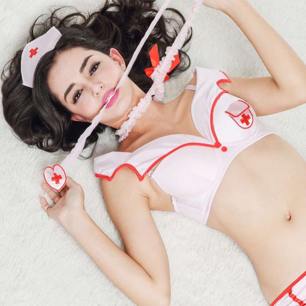 

uniform temptation three point new underwear nurse role play nightclub stage show costume, Black;white