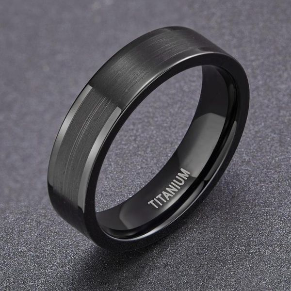 Обручальные кольца OEAMTI 6 мм черные титановые кольца мужская группа участие для женщин мода женский унисекс пальцев ювелирные изделия комфорт