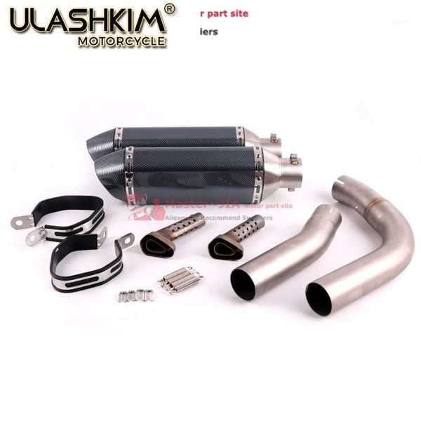 

motorcycle exhaust muffler escape middle link contact pipe slip on for yzf-r1 r1 2009 - 20141