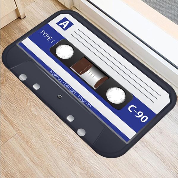 

vintage entrance anti-slip doormat music magnetic cassette tape mix tape carpets bedroom rugs decorative stair mats home decor