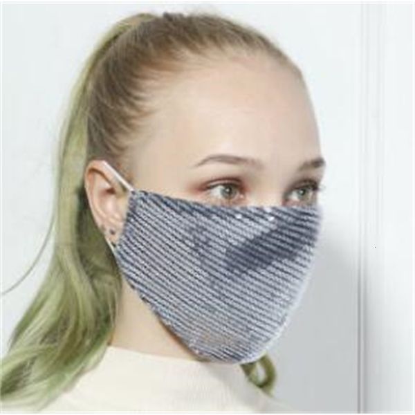 

reusable washable sequin face bling paillette lady salon cotton mask dust-proof protective adjustable designer masks 3a8mmd