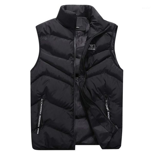 

2019 new casual vest for men autumn winter sleeveless jackets for men solid vest autumn vests warm clothes1, Black;white