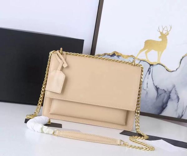 

luxury designer sunset bag classic latest color women shoulder bags chain handbag toothpick pattern leather womens cross body handbags 44290