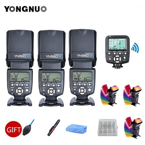 

3pcs yongnuo yn560 iv yn560iv 2.4g wireless speedlite flash + yn560tx ii flash controller trigger for1