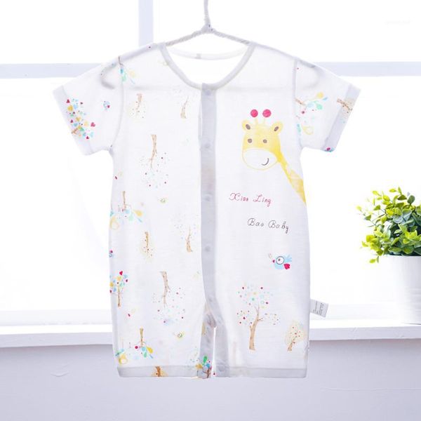 

2020 summer romper baby girls boys thin cool bamboo fiber newborn baby clothes toddler infant overalls 3-24m costumes1, Blue