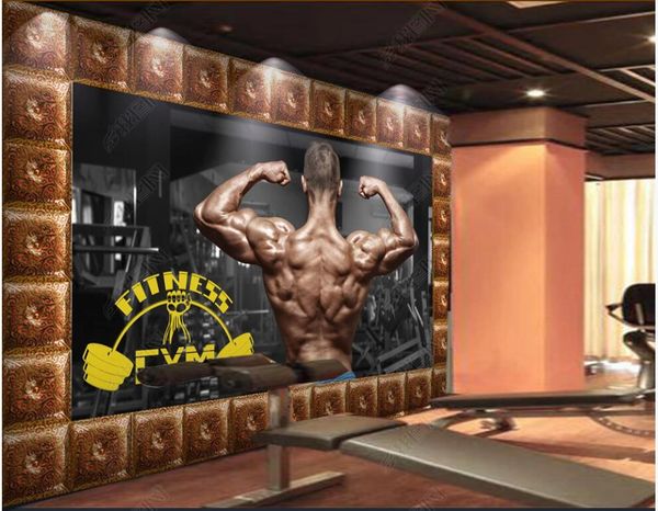 

3d wallpaper custom p mural muscle body workout gym painting bedroom home decor 3d wall murals wallpaper for living room