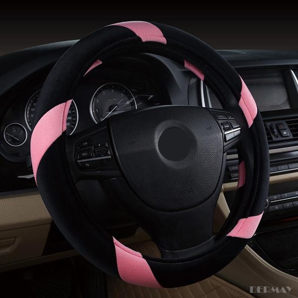 

winter short plush car steering wheel cover warm auto steering accessories universal size m 38cm wheel covers
