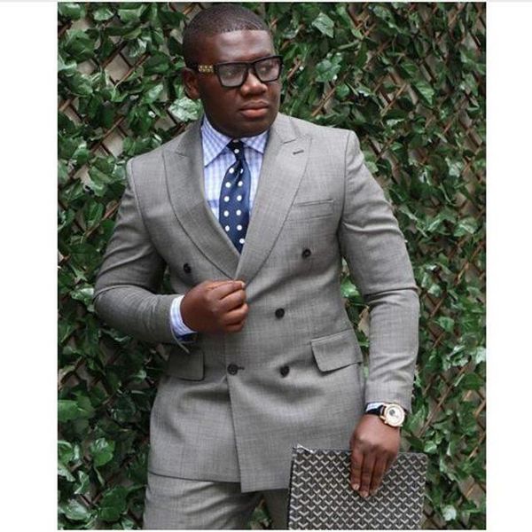 

2020 latest slim fit coat pant designs grey double breasted men suits custom tuxedos wedding groom suits for men(jacket+pants, White;black