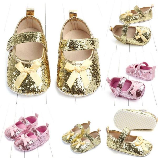 

new infant baby girl paillette anti-slip shoes prewalkers princess shose
