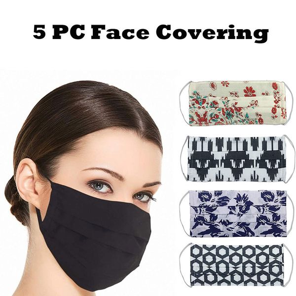 

cotton 5 pack reusable mixed design cycling protection washable mouth face mask covering #m