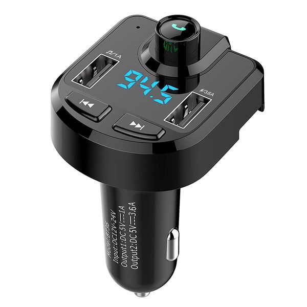 

car bluetooth fm transmitter car mp3 bluetooth hands-call player dual usb car charger voltage display wireless radio adapter