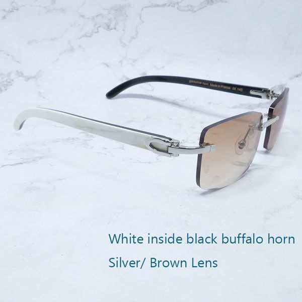 

2021 new buffalo horn sunglasses rimless luxury designer white black buffs sun glasses trendy eyewear gafas de sol 6okx