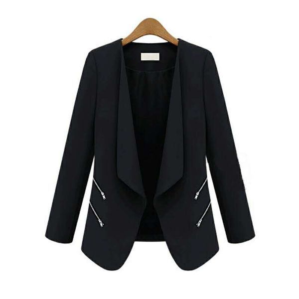 

2019 blazer women suit blazer foldable brand jacket made of cotton &spandex with lining vogue refresh blazers fast shipping c1008, White;black