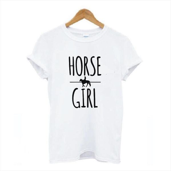 

fashion riding horse girl printed t shirt women casual tee shirt femme women clothes hipster tshirt camiseta mujer, White