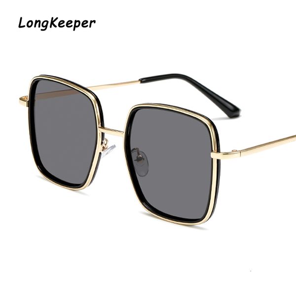 

2012 metal square mirror sunglasses women men round face lady sun glasses vintage big frame female glasses uv400 goggles oculos, White;black