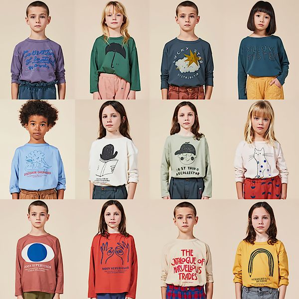 

ins 2020 bobo kids t-shirt girls boys shirts boy for girl baby tshirt cartoon tee enfant t shirt funny children clothes 1006, Blue