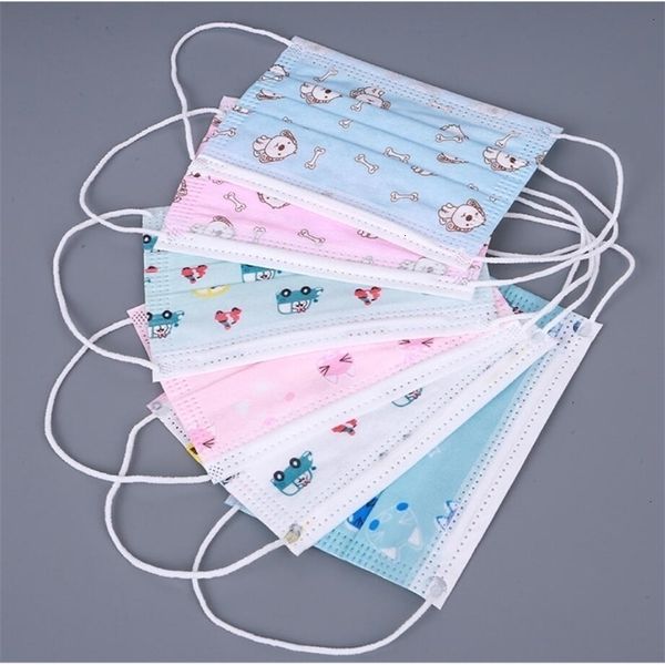 

girls respirator disposable cartoon child boys non-woven mouth mask anti pollution breathable print face masks for kids dhb896