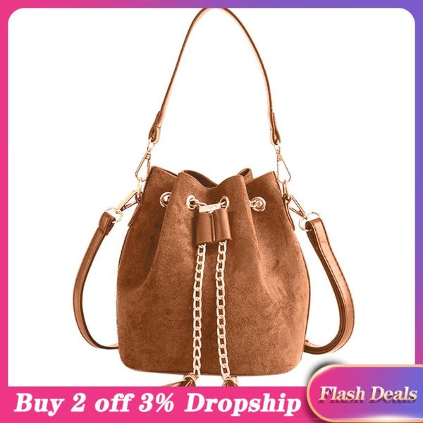 

2020 women's suede shoulder bag tassel bucket bag girl messenger handbag bags for women 2020 bolsa feminina women #20