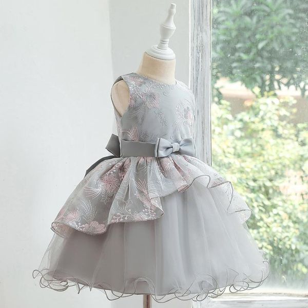 

0-5y newborn toddler baby kid girls princess tutu dress lace bow party wedding 1st birthday dresses for girls jllnga