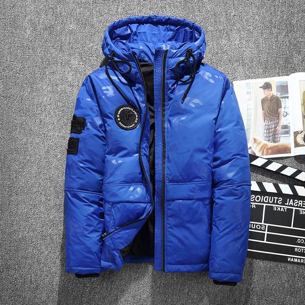 

new men's hooded camouflage parka jackets white mens thick ultralight down jacket men coat winter, Black