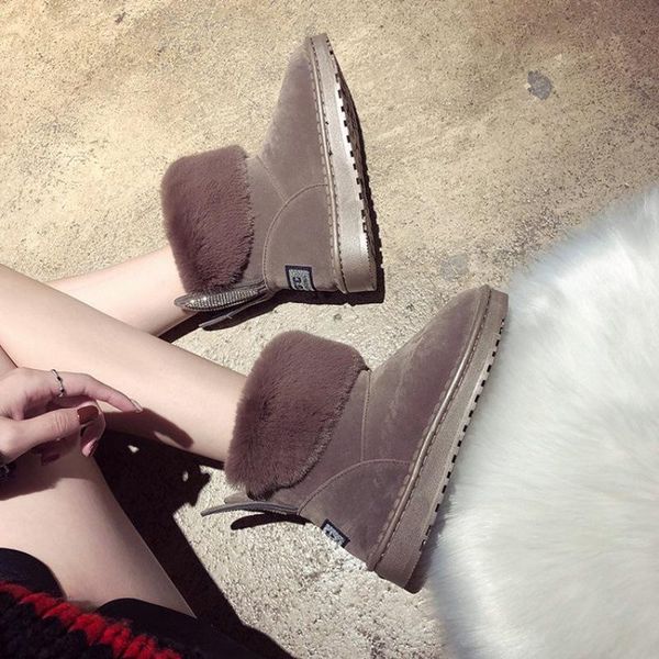 

plus velvet thick cotton shoes female2020snow boots female short tube wild students keep warm ankle boots for women womenboots, Black