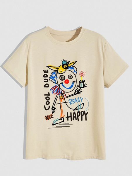 

romwe guys letter cartoon graphic tee j1z4#, White;black