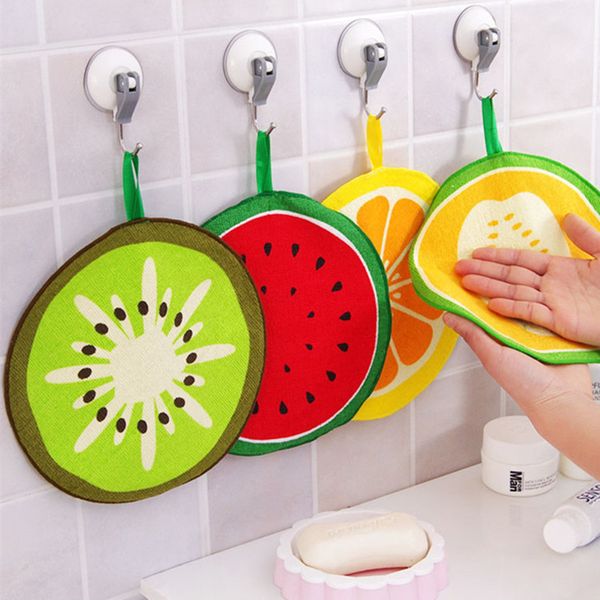 

new 2pcs cute fruit hand towel quick-dry absorbent dish cloth cleaning wiping rags kitchen towels