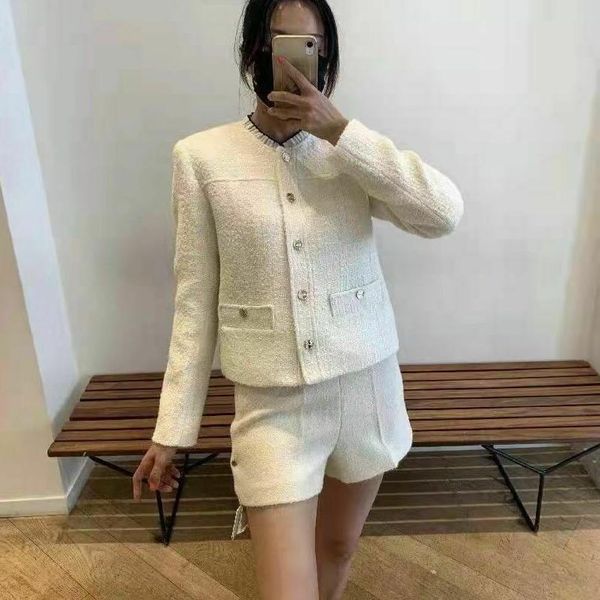 

auth sandro tweed cardigan beige women's suits & blazers, White;black